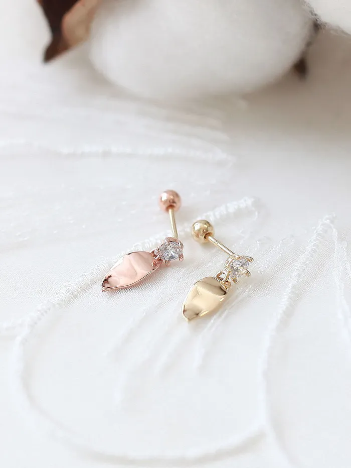 14K gold Leaf Drop cartilage earring 20g MinimalBijoux Earrings