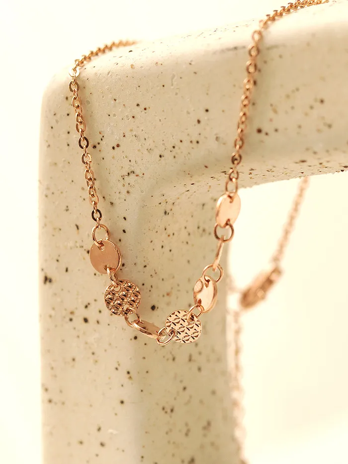 14K Gold Mini Cutting Coin Anklet MinimalBijoux PreStyled Sets