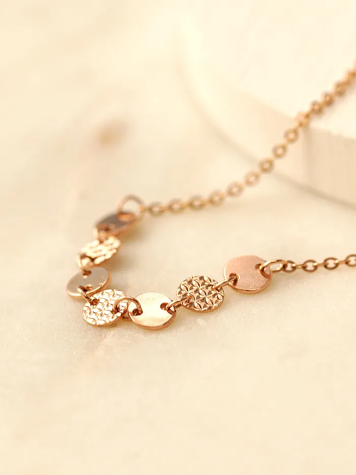 14K Gold Mini Cutting Coin Anklet MinimalBijoux PreStyled Sets