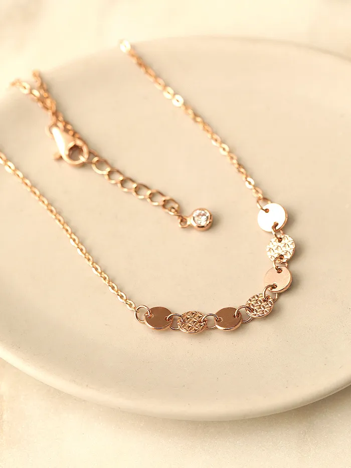 14K Gold Mini Cutting Coin Anklet MinimalBijoux PreStyled Sets