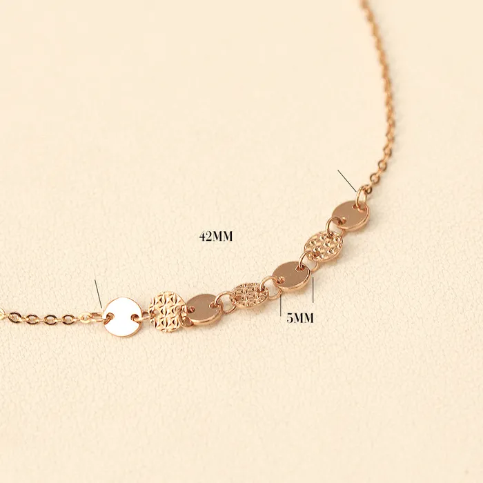 14K Gold Mini Cutting Coin Anklet MinimalBijoux PreStyled Sets