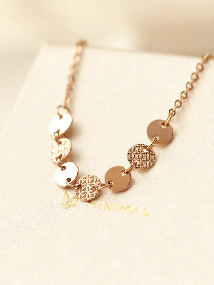 14K Gold Mini Cutting Coin Anklet MinimalBijoux PreStyled Sets