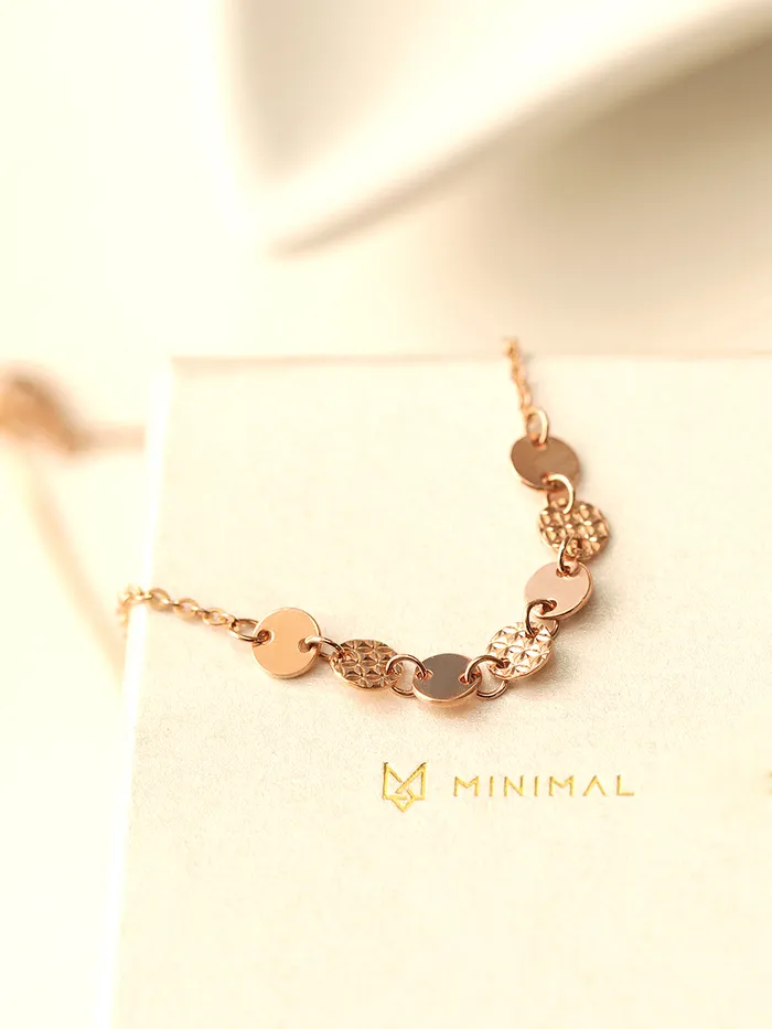 14K Gold Mini Cutting Coin Anklet MinimalBijoux PreStyled Sets