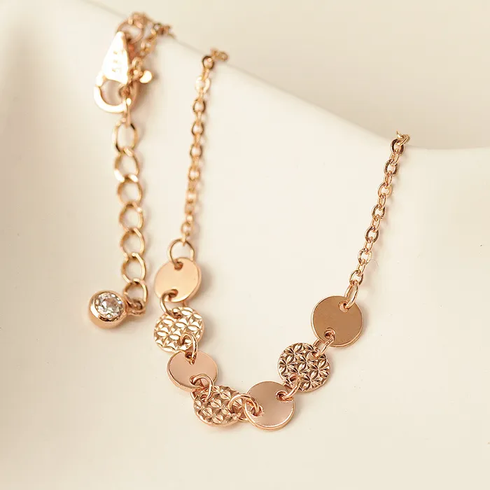 14K Gold Mini Cutting Coin Anklet MinimalBijoux PreStyled Sets