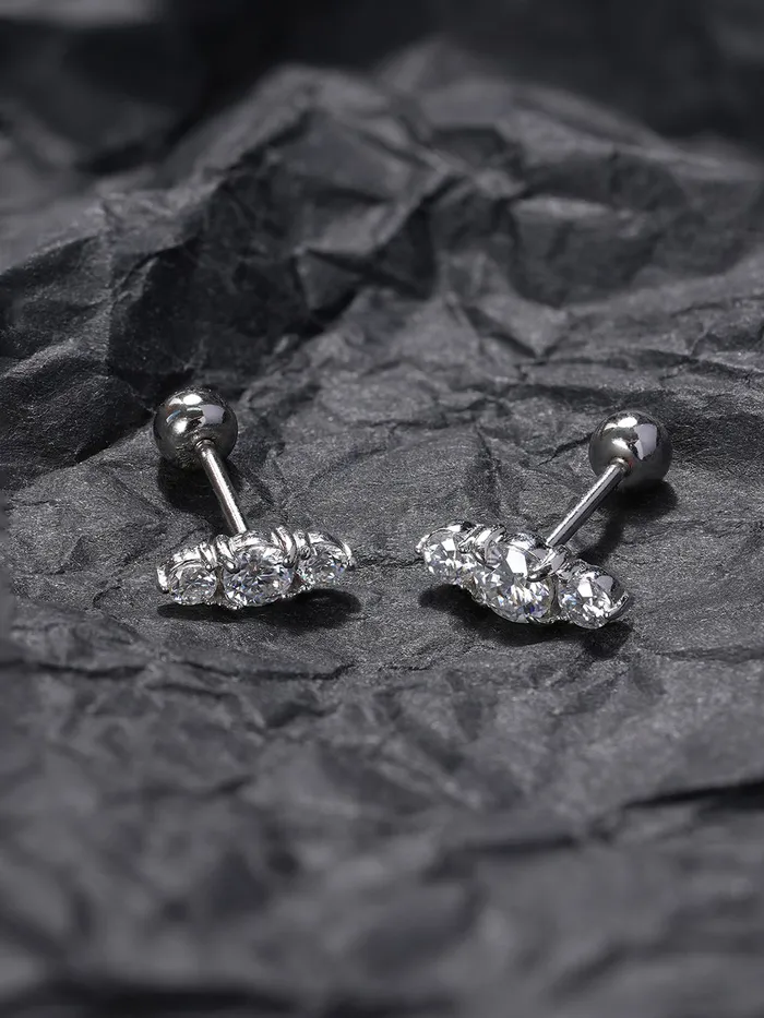 14K Gold Moissanite Planet Cartilage Earring 20G18G16G MinimalBijoux Earrings