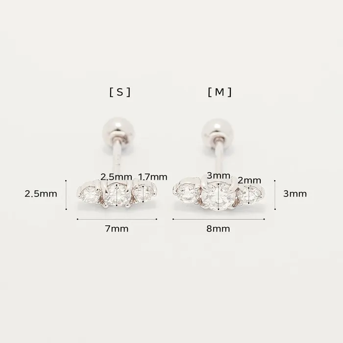 14K Gold Moissanite Planet Cartilage Earring 20G18G16G MinimalBijoux Earrings