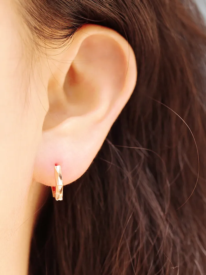 14K Gold Pentagon Hoop Earring 20G MinimalBijoux Earrings