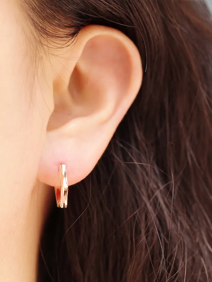 14K Gold Pentagon Hoop Earring 20G MinimalBijoux Earrings