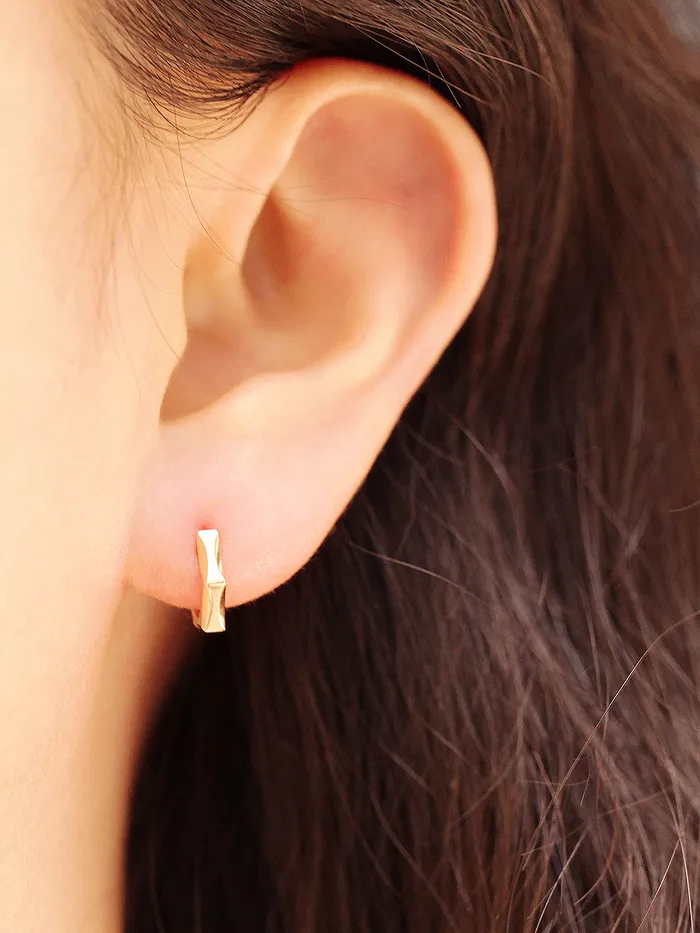14K Gold Pentagon Hoop Earring 20G MinimalBijoux Earrings