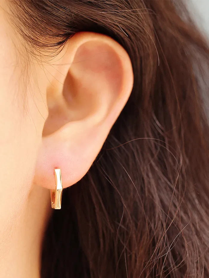 14K Gold Pentagon Hoop Earring 20G MinimalBijoux Earrings
