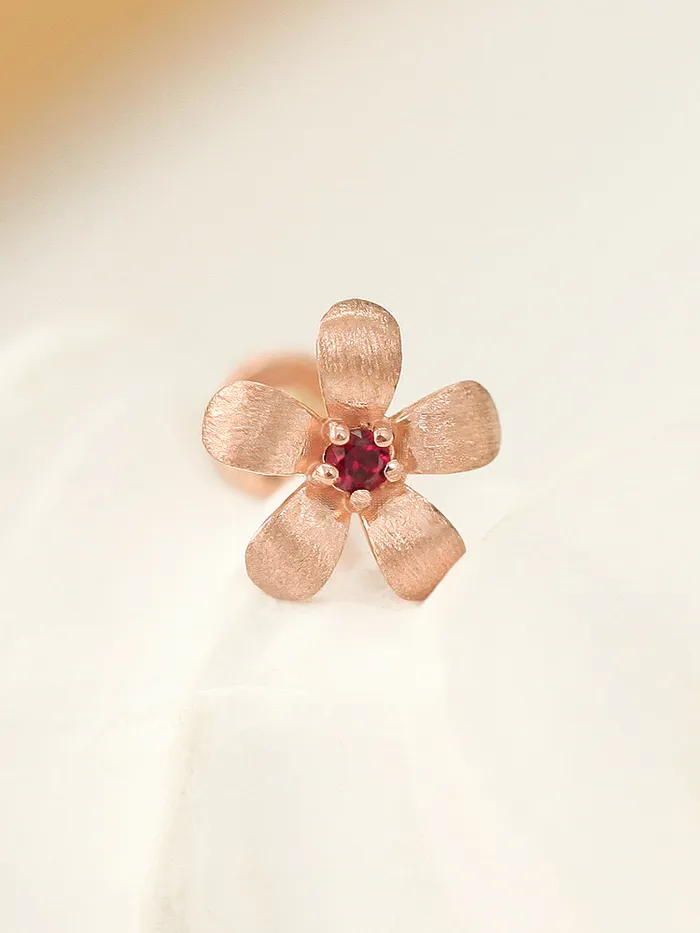 14K Gold Point Flower Labret Piercing 18G16G MinimalBijoux Earrings