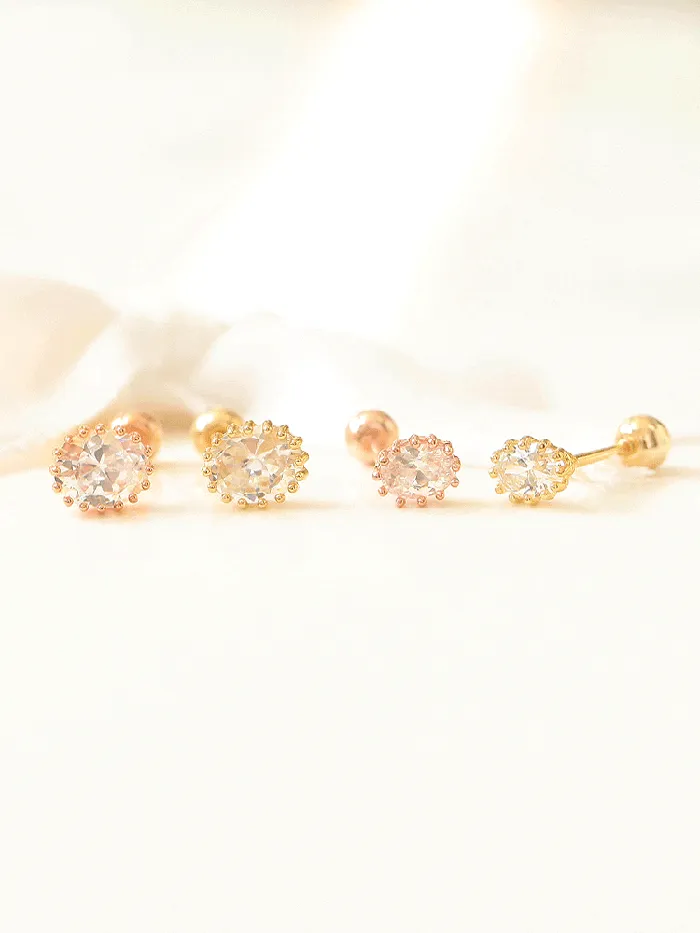14K gold Round Cubic cartilage earring 20g MinimalBijoux Earrings
