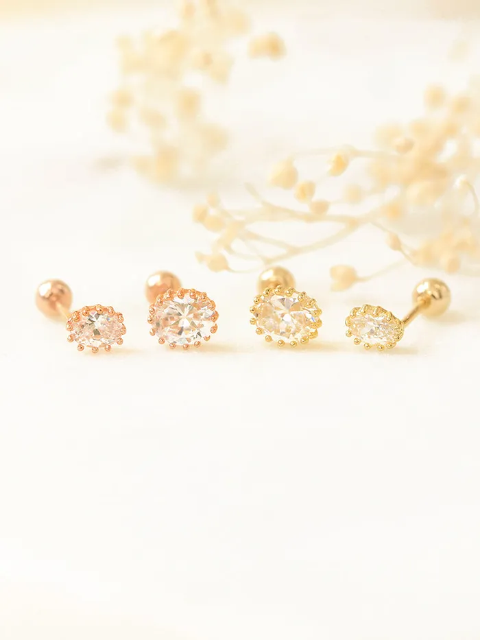 14K gold Round Cubic cartilage earring 20g MinimalBijoux Earrings