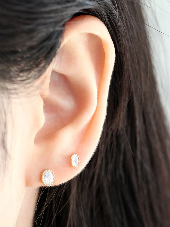 14K gold Round Cubic cartilage earring 20g MinimalBijoux Earrings