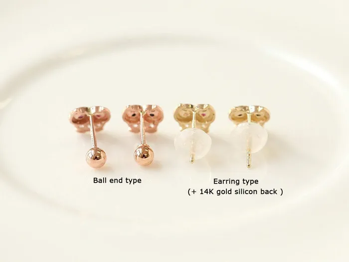 14K gold Round Cubic cartilage earring 20g MinimalBijoux Earrings