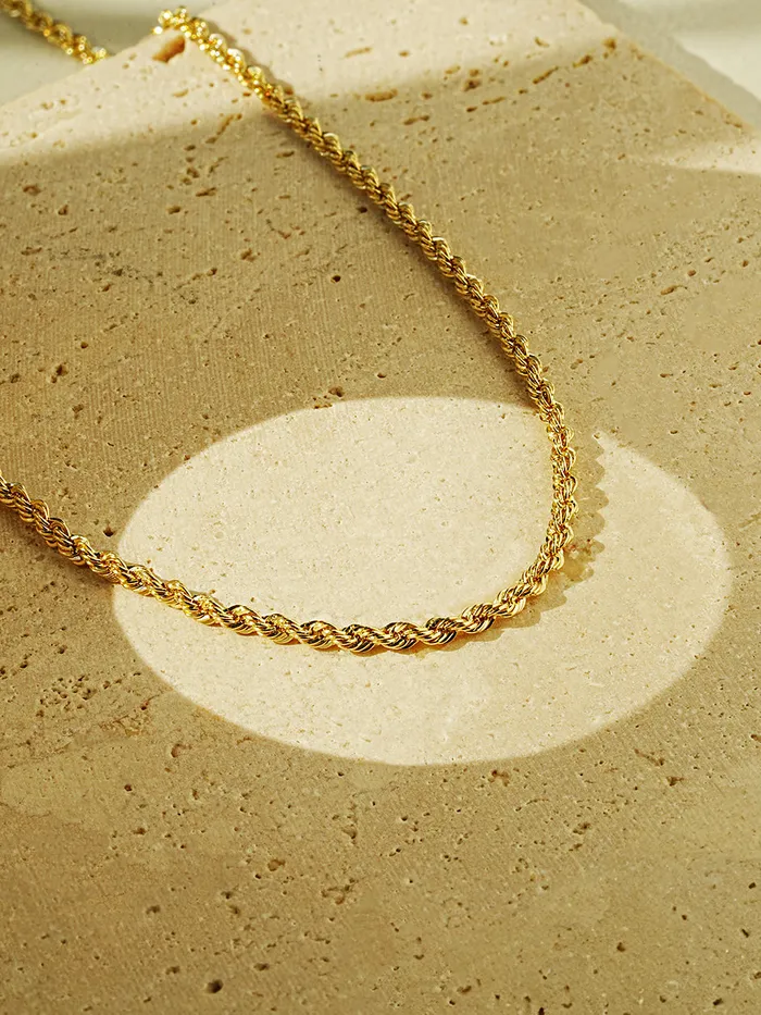 14K Rope Chain Necklace MinimalBijoux Necklaces