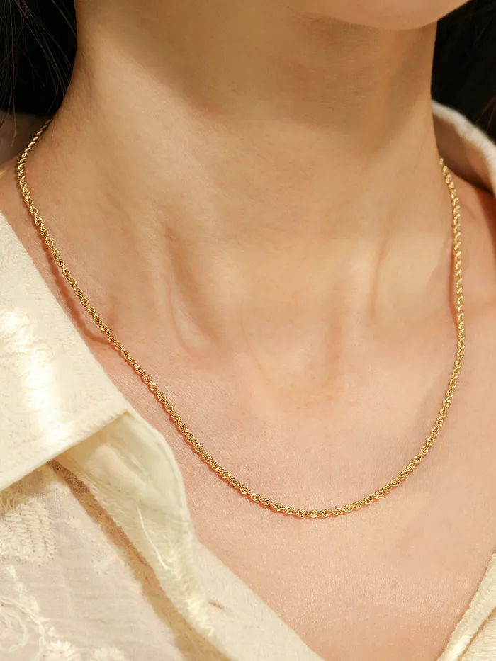 14K Rope Chain Necklace MinimalBijoux Necklaces