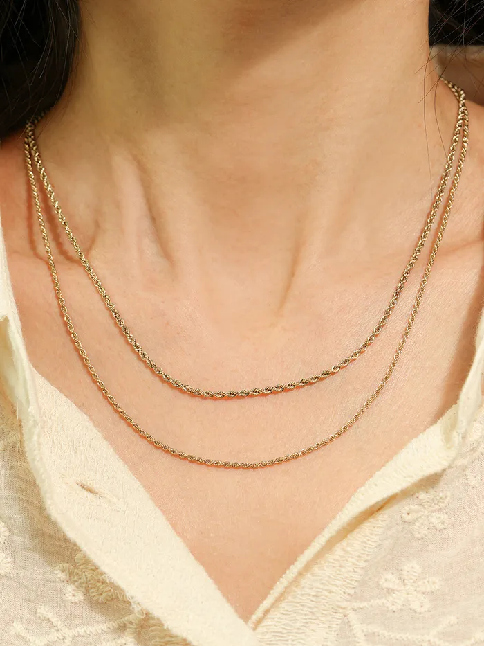 14K Rope Chain Necklace MinimalBijoux Necklaces