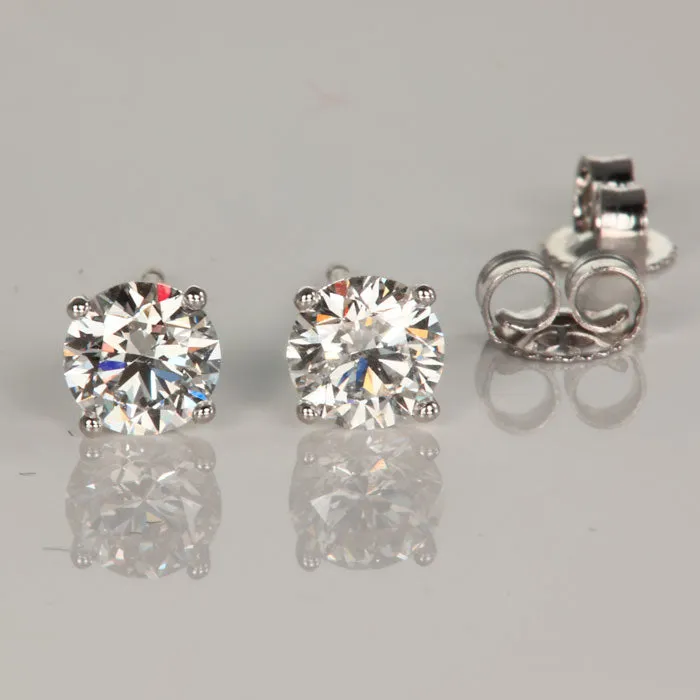 14K White Gold Diamond Stud Earrings 102cts vendorunknown Earrings