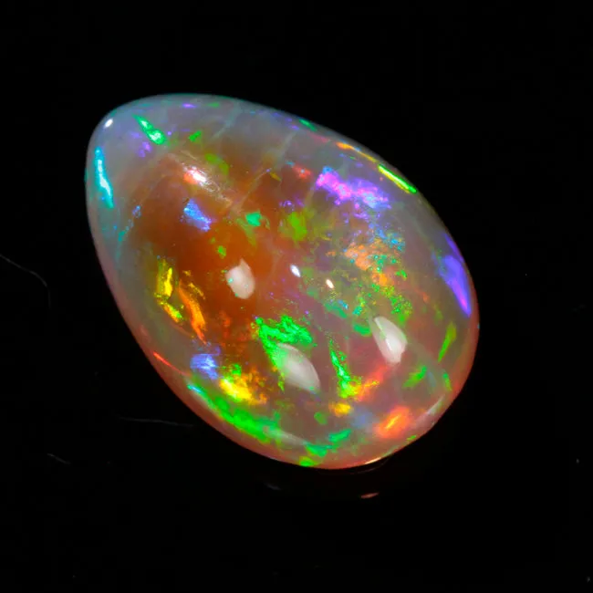 14K White Gold Pear Shaped Welo Opal and Trilliant Tanzanite Pendant Moriartys Gem Art Necklaces