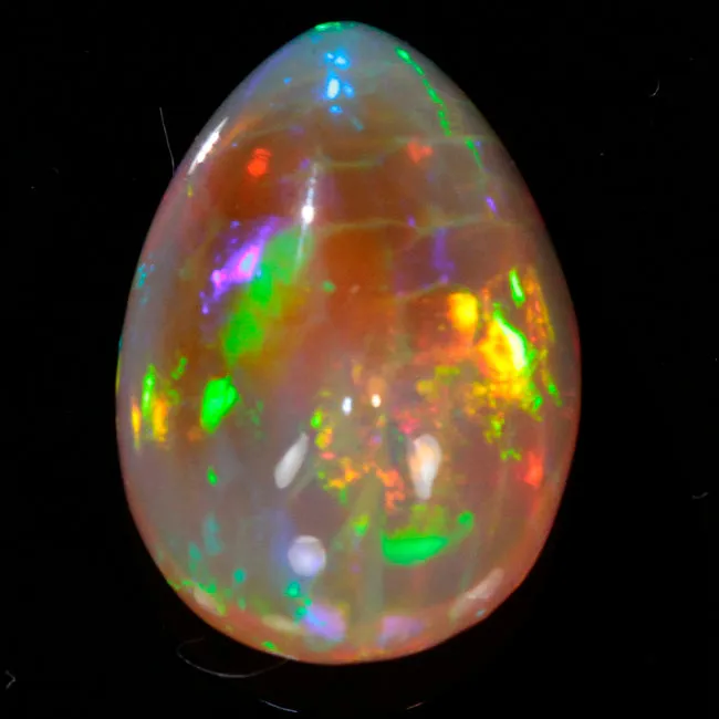 14K White Gold Pear Shaped Welo Opal and Trilliant Tanzanite Pendant Moriartys Gem Art Necklaces