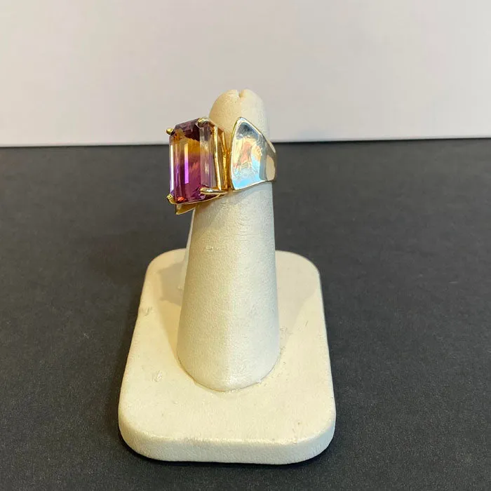 14K Yellow Gold Ametrine Ring 9 Carats Moriartys Gem Art Rings