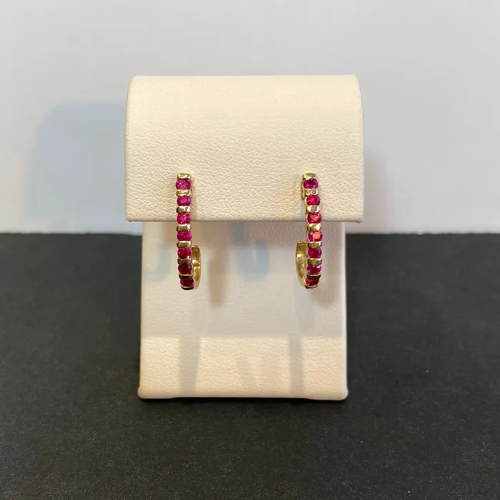 14K Yellow Gold Ruby Earrings 84 Carats Moriartys Gem Art Earrings