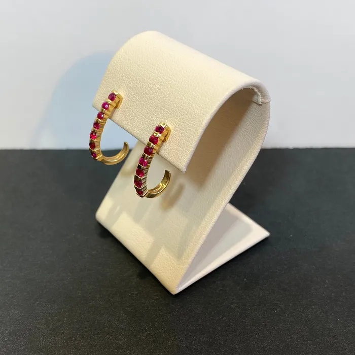 14K Yellow Gold Ruby Earrings 84 Carats Moriartys Gem Art Earrings