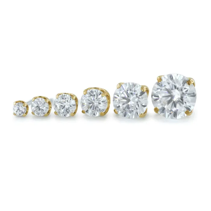 18k Gold Prongset CZ Threadless End by NeoMetal NeoMetal PreStyled Sets