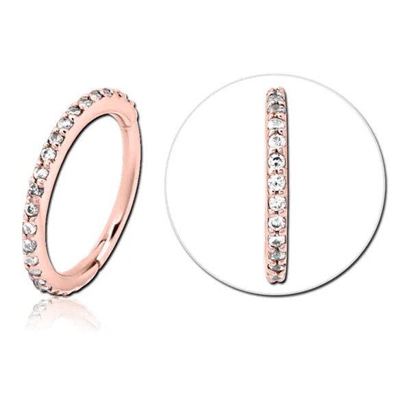 20g CZ Rose Gold Hinged Segment Ring Tulsa Body Jewelry Rings