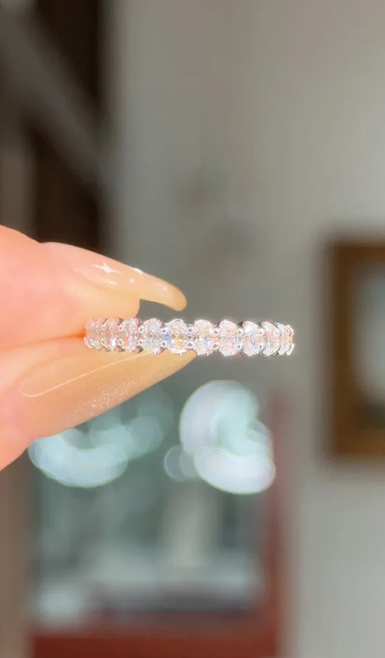 30mm Mini Oval Lab Diamond Ring 50 Eternity Princess Bride Diamonds Rings