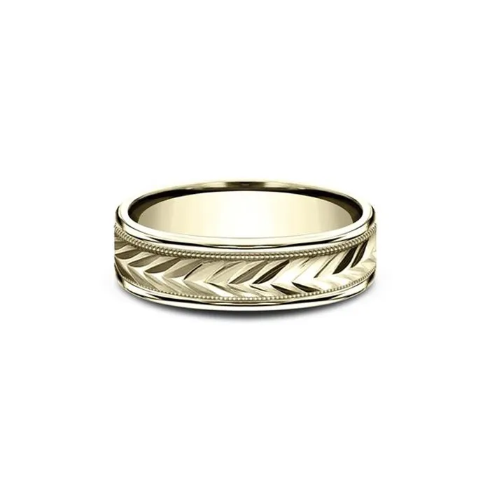 6mm Tribal Arrow Yellow Gold Ring Princess Bride Diamonds Rings