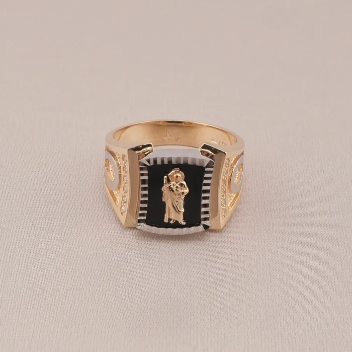 AB and J 14K Gold San Judas Mens Ring RG3365 Rings
