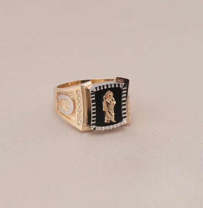 AB and J 14K Gold San Judas Mens Ring RG3365 Rings AB and J 14K Gold San Judas Mens Ring RG3365 Rings