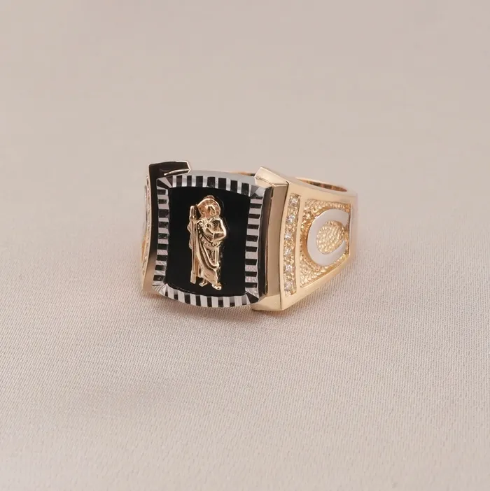 AB and J 14K Gold San Judas Mens Ring RG3365 Rings AB and J 14K Gold San Judas Mens Ring RG3365 Rings