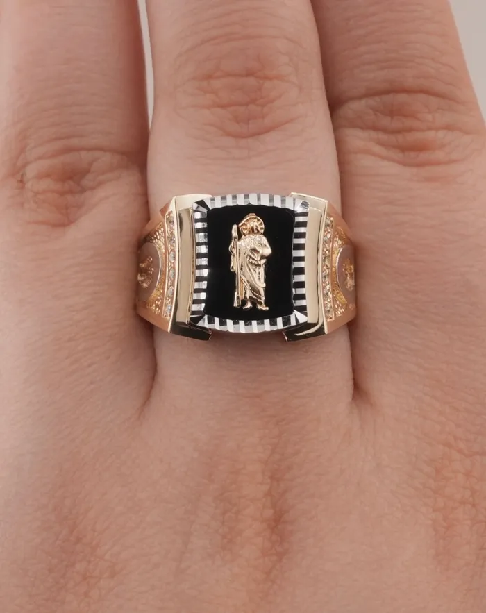 AB and J 14K Gold San Judas Mens Ring RG3365 Rings AB and J 14K Gold San Judas Mens Ring RG3365 Rings