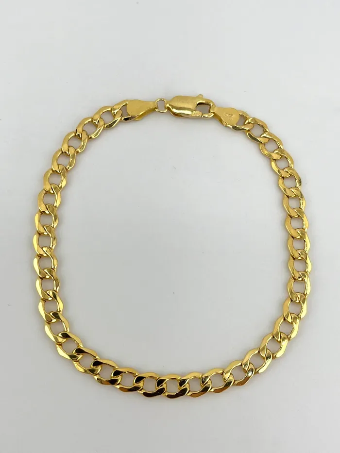 AB and J Bracelets 14k Gold 5mm Hollow Cuban Bracelet CH16475in