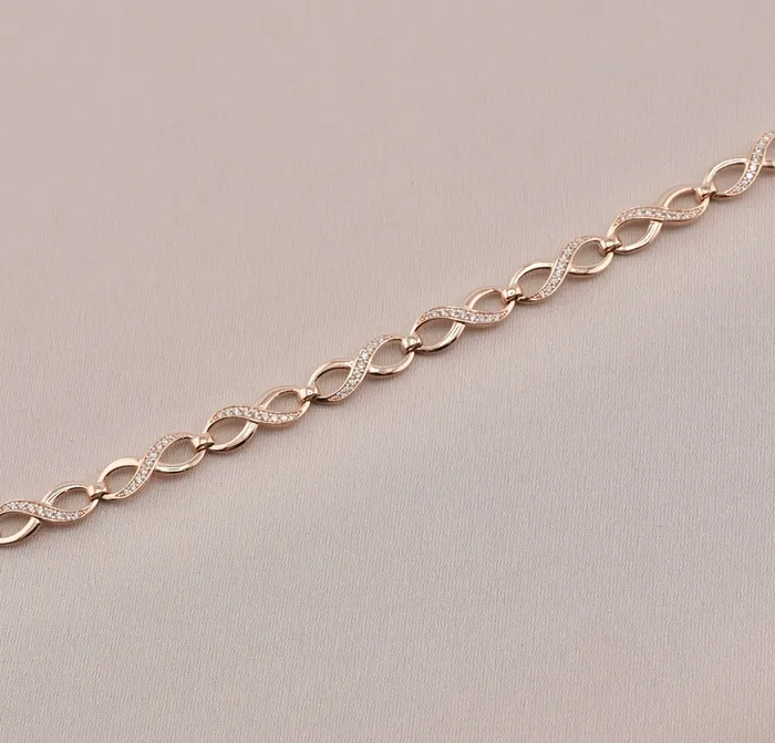 AB and J Bracelets 14K Gold Infinity Womens Bracelet AB667