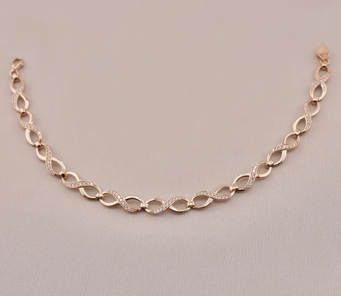 AB and J Bracelets 14K Gold Infinity Womens Bracelet AB667 AB and J Bracelets 14K Gold Infinity Womens Bracelet AB667