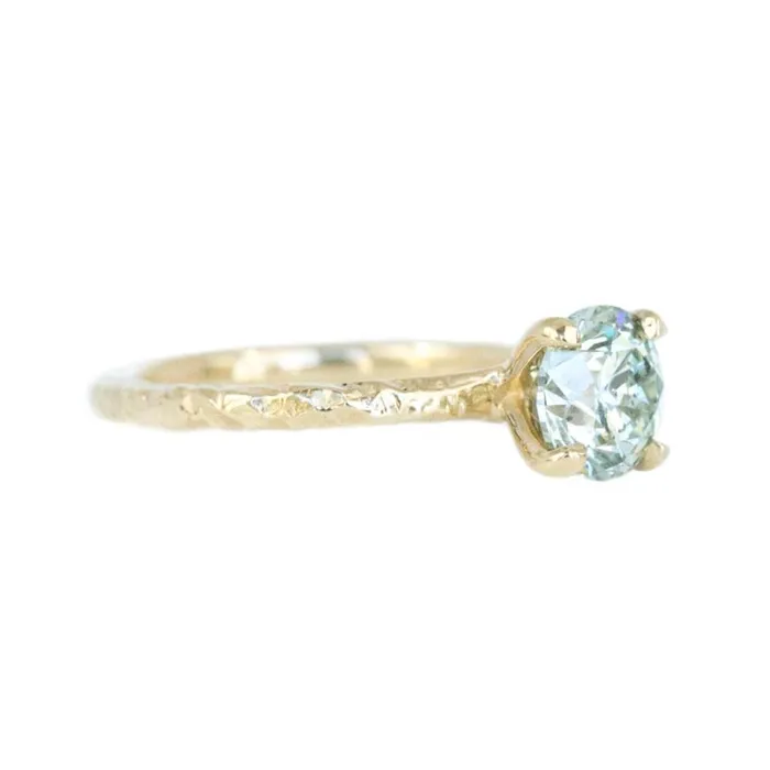 Anueva Jewelry Rings 150ct GIA Fancy Light Green Diamond Ring in Yellow Gold Evergreen Solitaire
