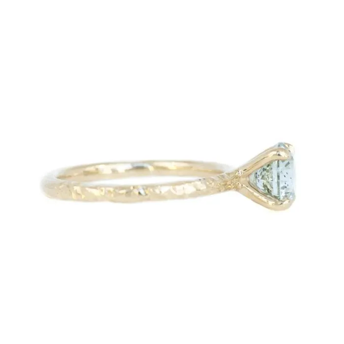 Anueva Jewelry Rings 150ct GIA Fancy Light Green Diamond Ring in Yellow Gold Evergreen Solitaire