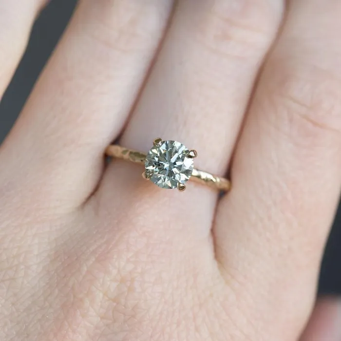 Anueva Jewelry Rings 150ct GIA Fancy Light Green Diamond Ring in Yellow Gold Evergreen Solitaire