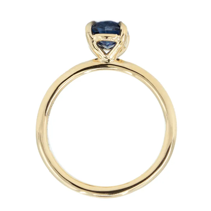 Anueva Jewelry Rings 153ct Oval Royal Blue Sapphire Solitaire Ring In 14K Yellow Gold