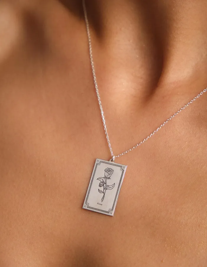 artuckycom Necklaces June Birth Flower Necklace Rose