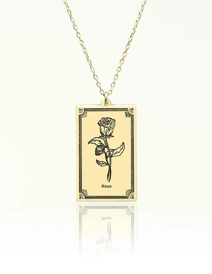 artuckycom Necklaces June Birth Flower Necklace Rose