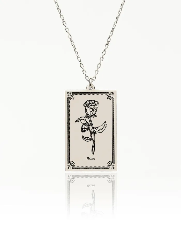 artuckycom Necklaces June Birth Flower Necklace Rose