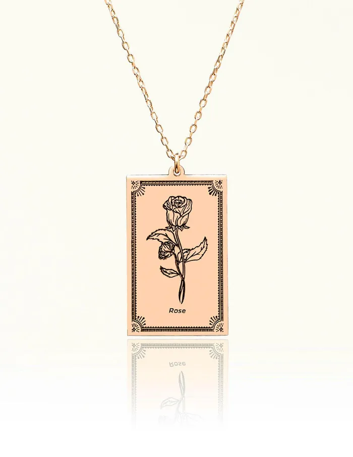 artuckycom Necklaces June Birth Flower Necklace Rose
