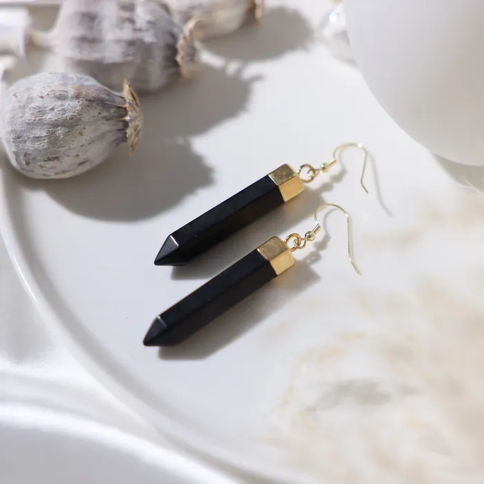 Beau Life Black Obsidian Point Earrings Earrings