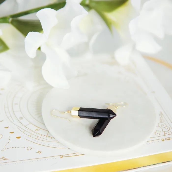 Beau Life Black Obsidian Point Earrings Earrings