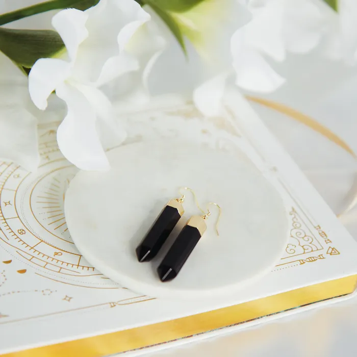 Beau Life Black Obsidian Point Earrings Earrings